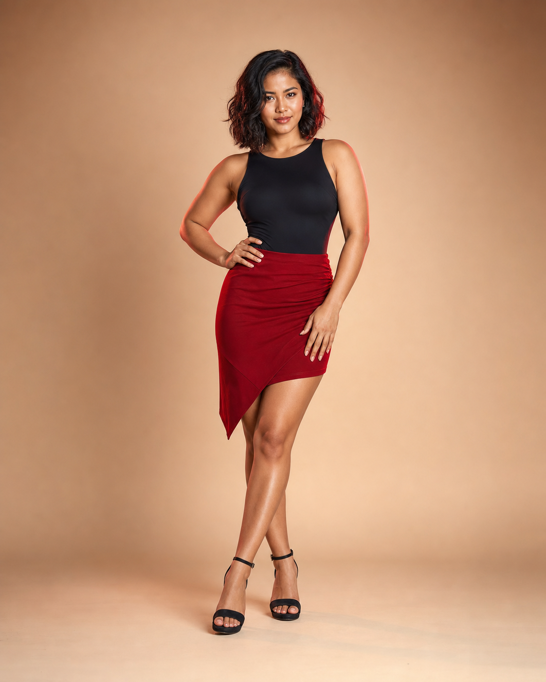 Full-length studio fashion portrait
